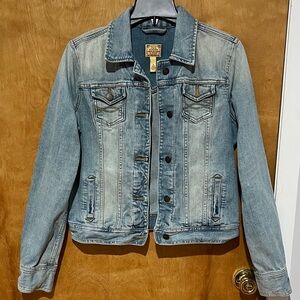 Women’s Junior ABERCROMBIE & FITCH Denim  Light Blue Jean Jacket Sz.L